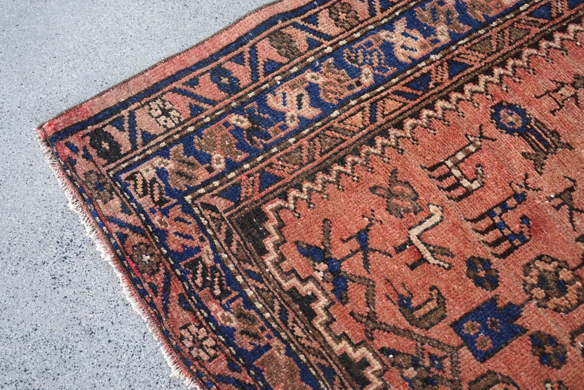 Vintage Persian Accent Area Rug 3.2 x 6.7 ft