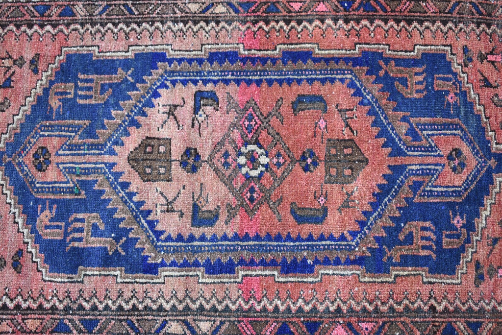 Vintage Persian Accent Area Rug 3.2 x 6.7 ft