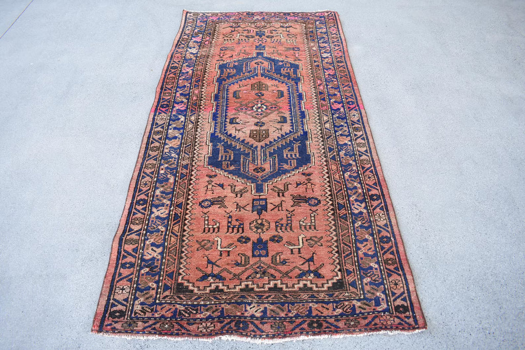 Vintage Persian Accent Area Rug 3.2 x 6.7 ft