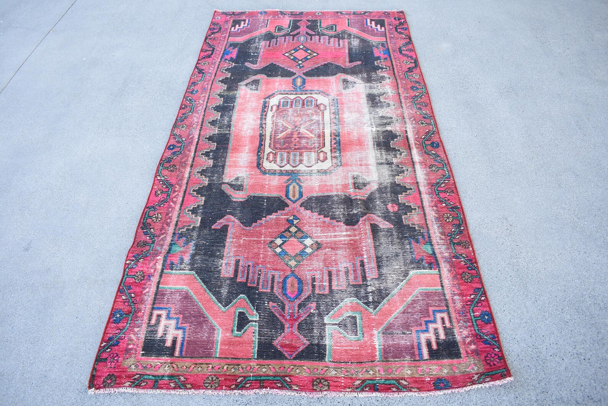 Vintage Persian Accent Area Rug 3.4 x 6.8 ft