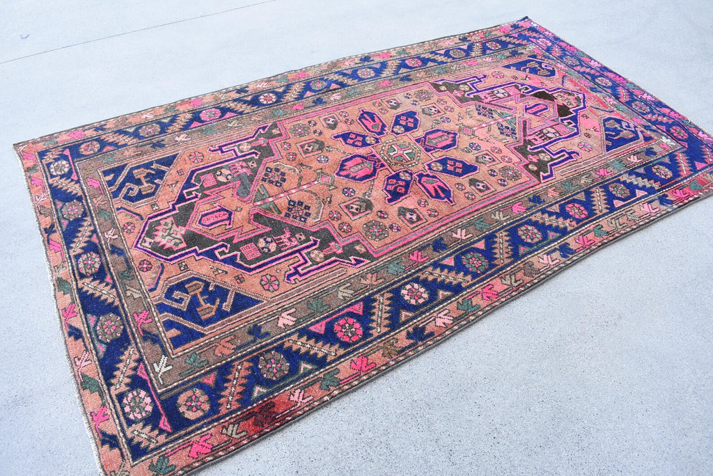 XL Vintage Persian Accent Area Rug 4.1 x 7.4 ft
