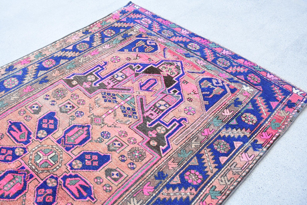 XL Vintage Persian Accent Area Rug 4.1 x 7.4 ft