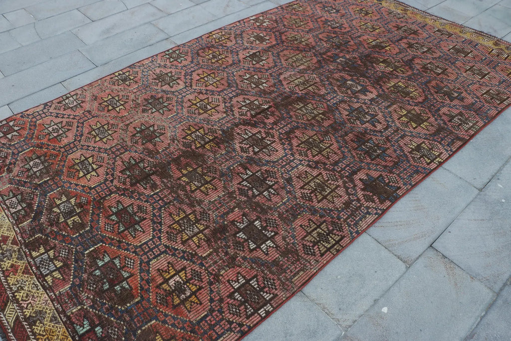 XL Vintage Turkish Accent Area Rug 5.7 x 11.1 ft