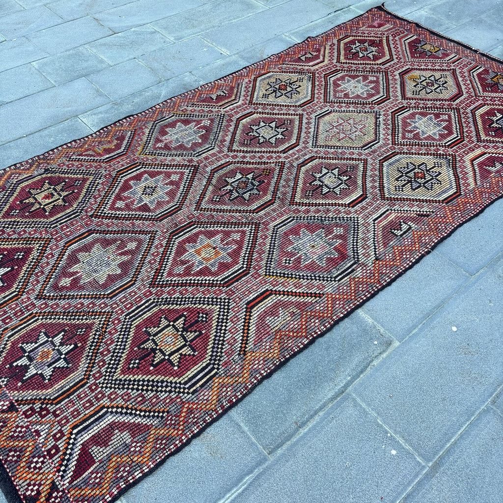 XL Vintage Turkish Accent Area Rug 4.8 x 10.2 ft