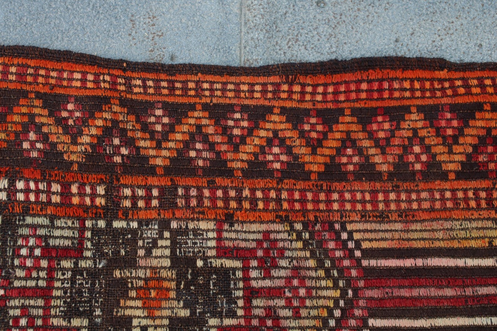 XL Vintage Turkish Accent Area rug 5.1 x 9.9 ft