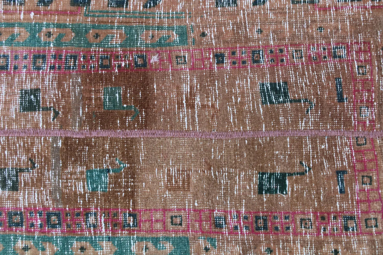 Vintage Turkish Mini Rug 1.8 x 2.3 ft