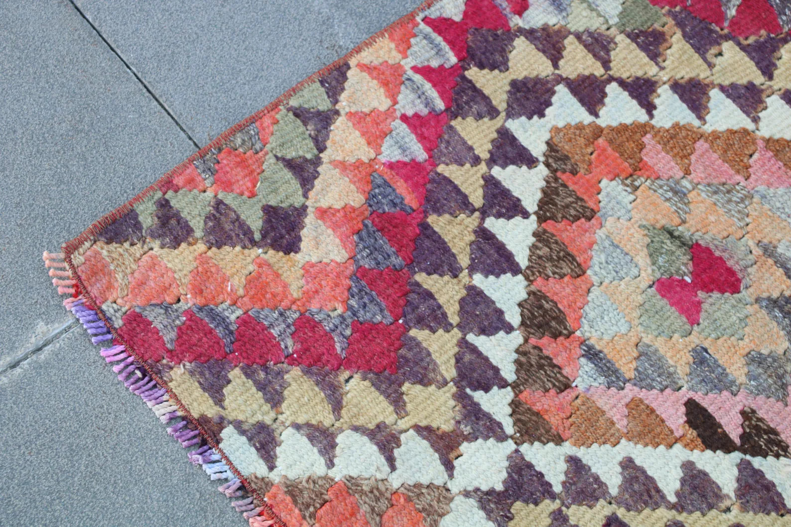 Vintage Turkish Runner Rug 2.2 x 9 ft