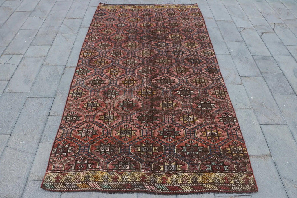 XL Vintage Turkish Accent Area Rug 5.7 x 11.1 ft