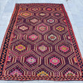 XL Vintage Turkish Accent Area Rug 6.4 x 9.4 ft