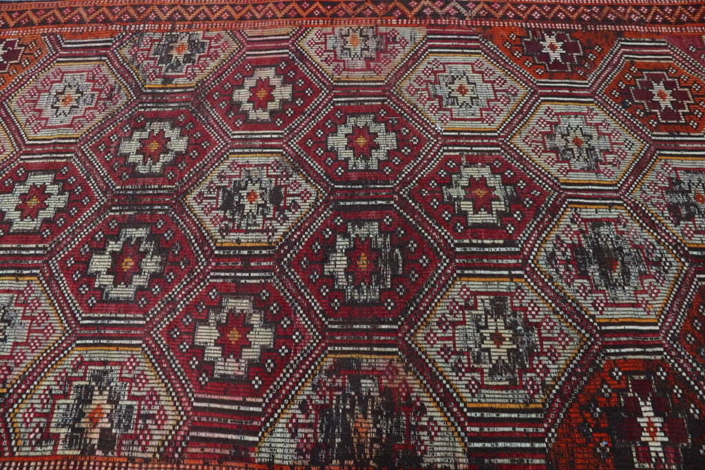 XL Vintage Turkish Accent Area rug 5.1 x 9.9 ft