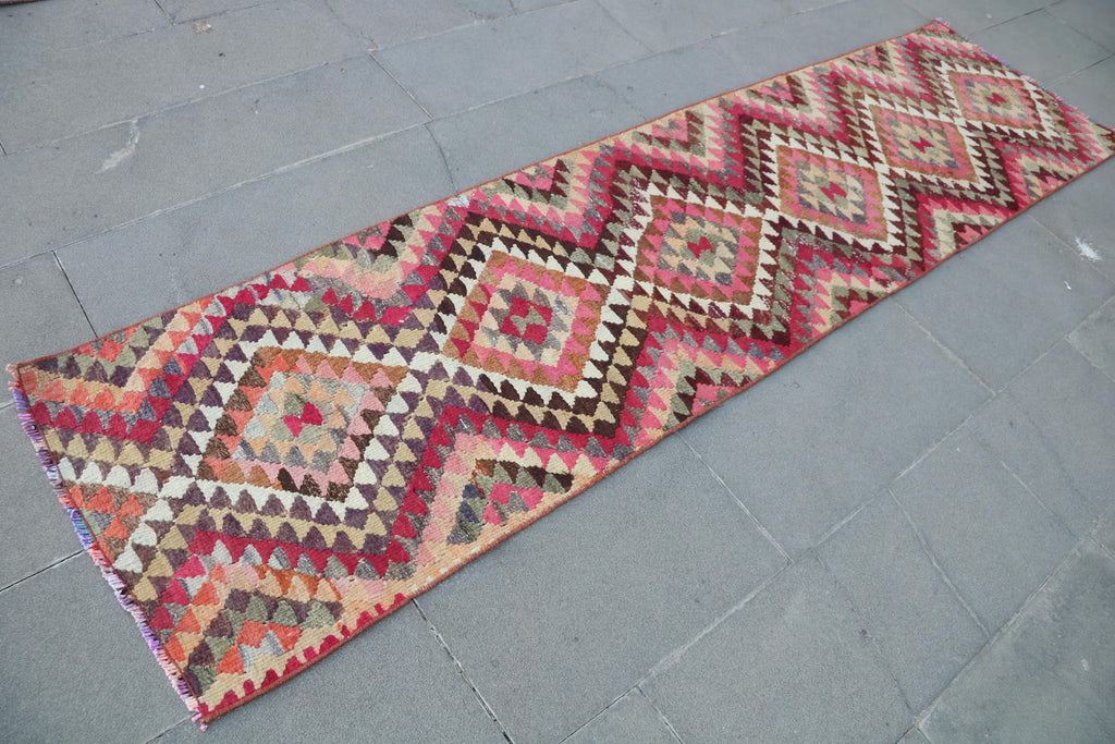 Vintage Turkish Runner Rug 2.2 x 9 ft