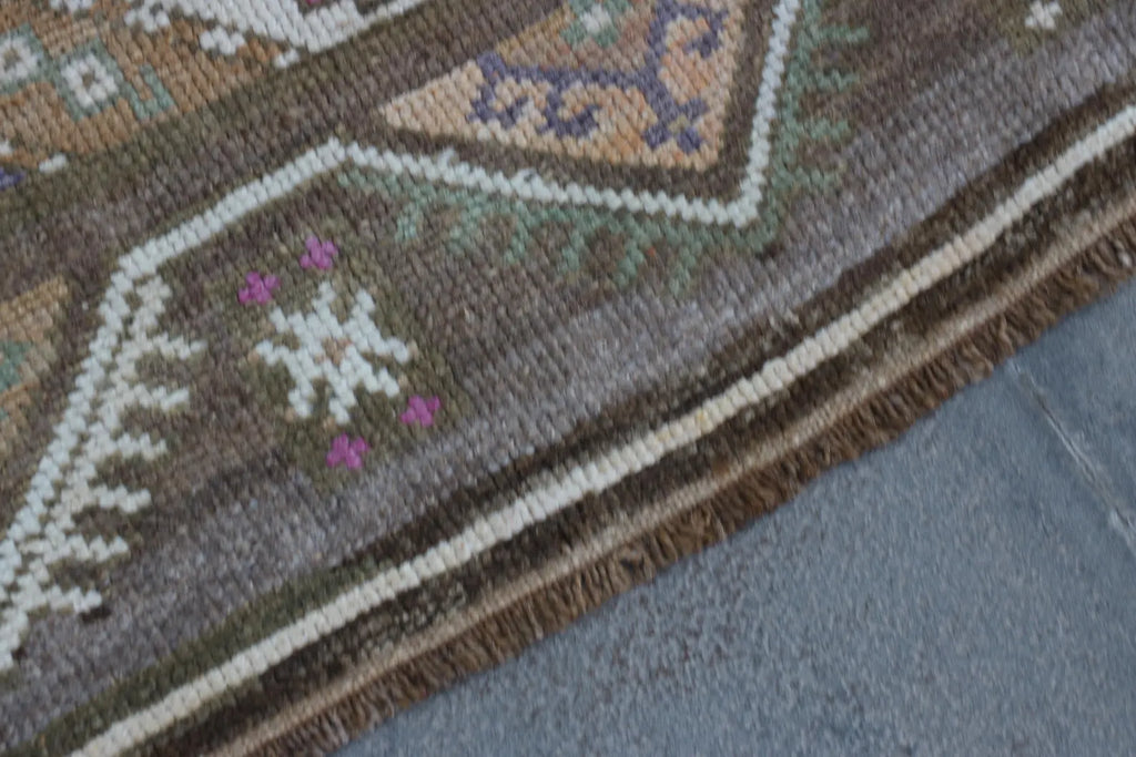 Vintage Turkish Accent Area rug 4.5 x 12.9 ft