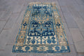 Vintage Turkish Accent Area rug 4 x 7.4 ft