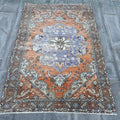 Vintage Turkish Accent Area rug 4.1 x 6.4 ft