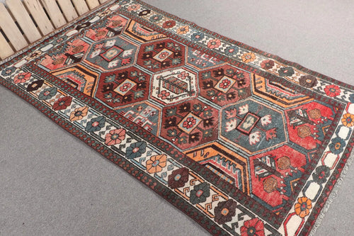 Vintage Persian Accent Area Rug 4.1 x 6.8 ft