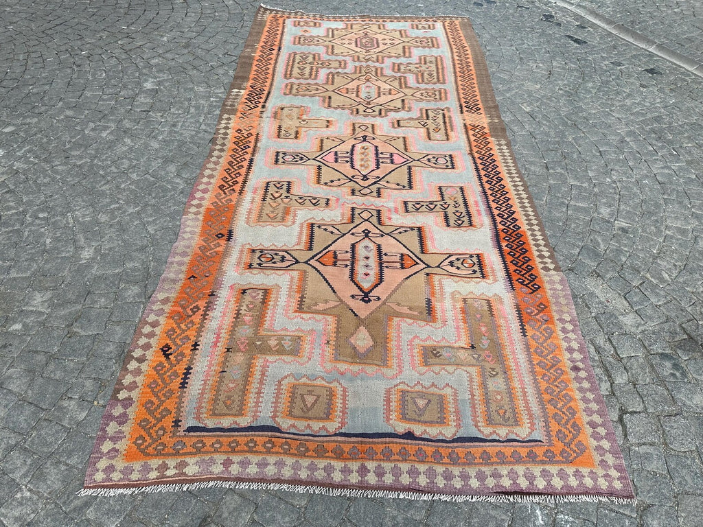 XL Turkish Kilim Accent Area rug 5.4 x 11.8 ft