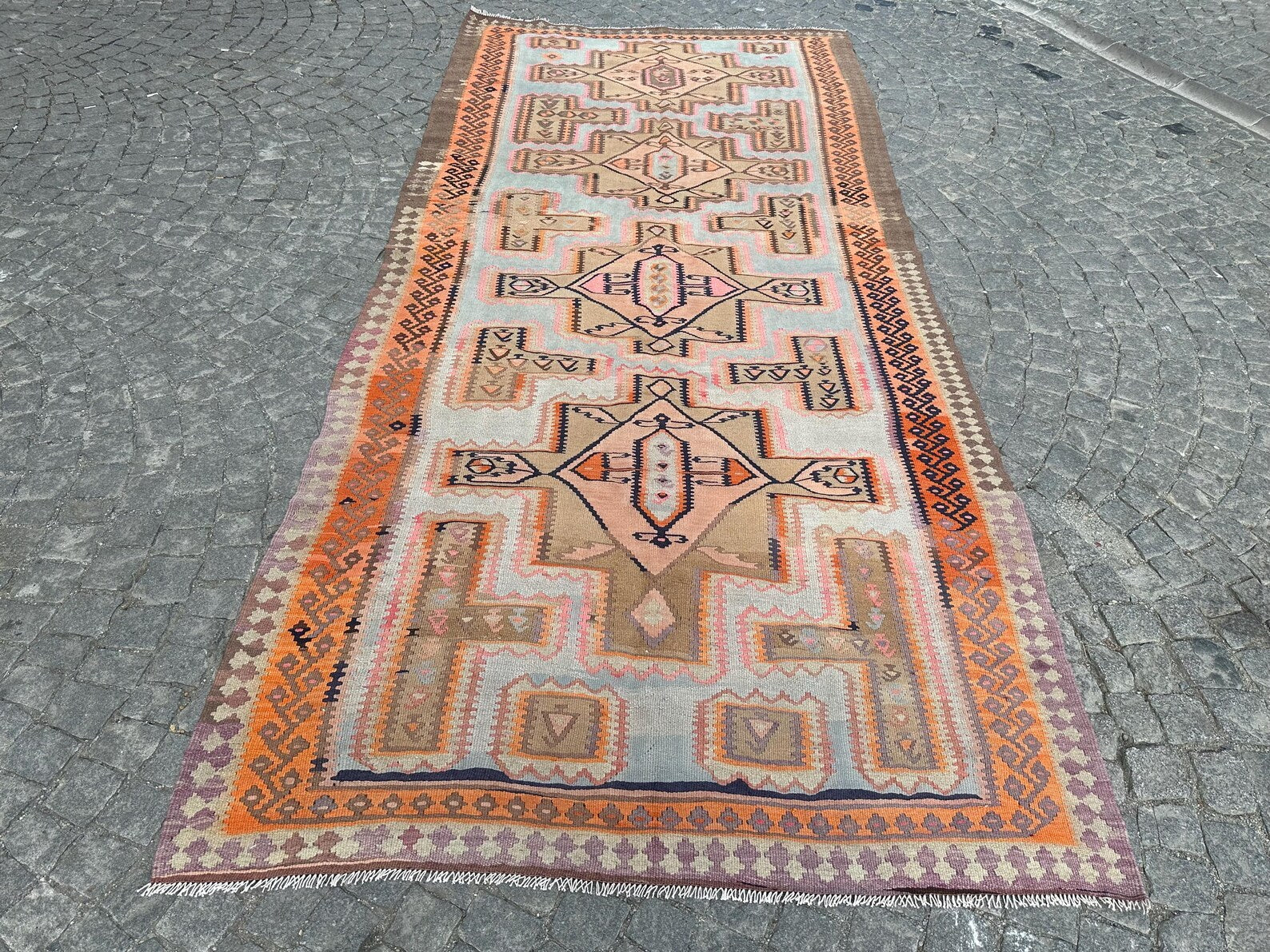 XL Turkish Kilim Accent Area rug 5.4 x 11.8 ft