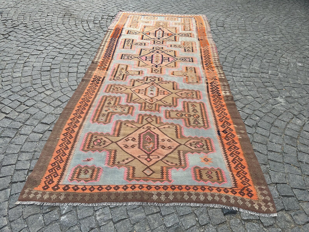 XL Turkish Kilim Accent Area rug 5.4 x 11.8 ft