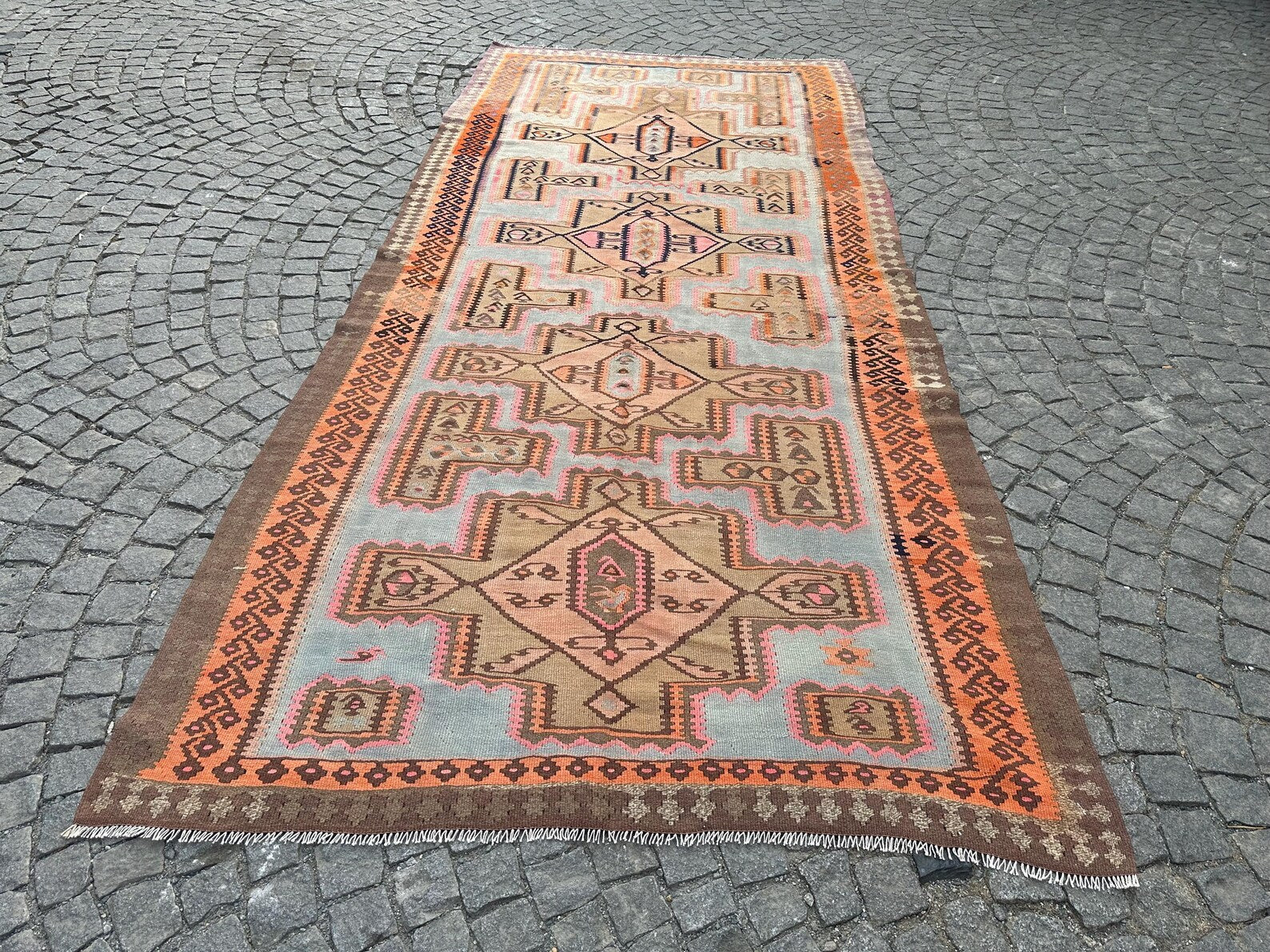 XL Turkish Kilim Accent Area rug 5.4 x 11.8 ft