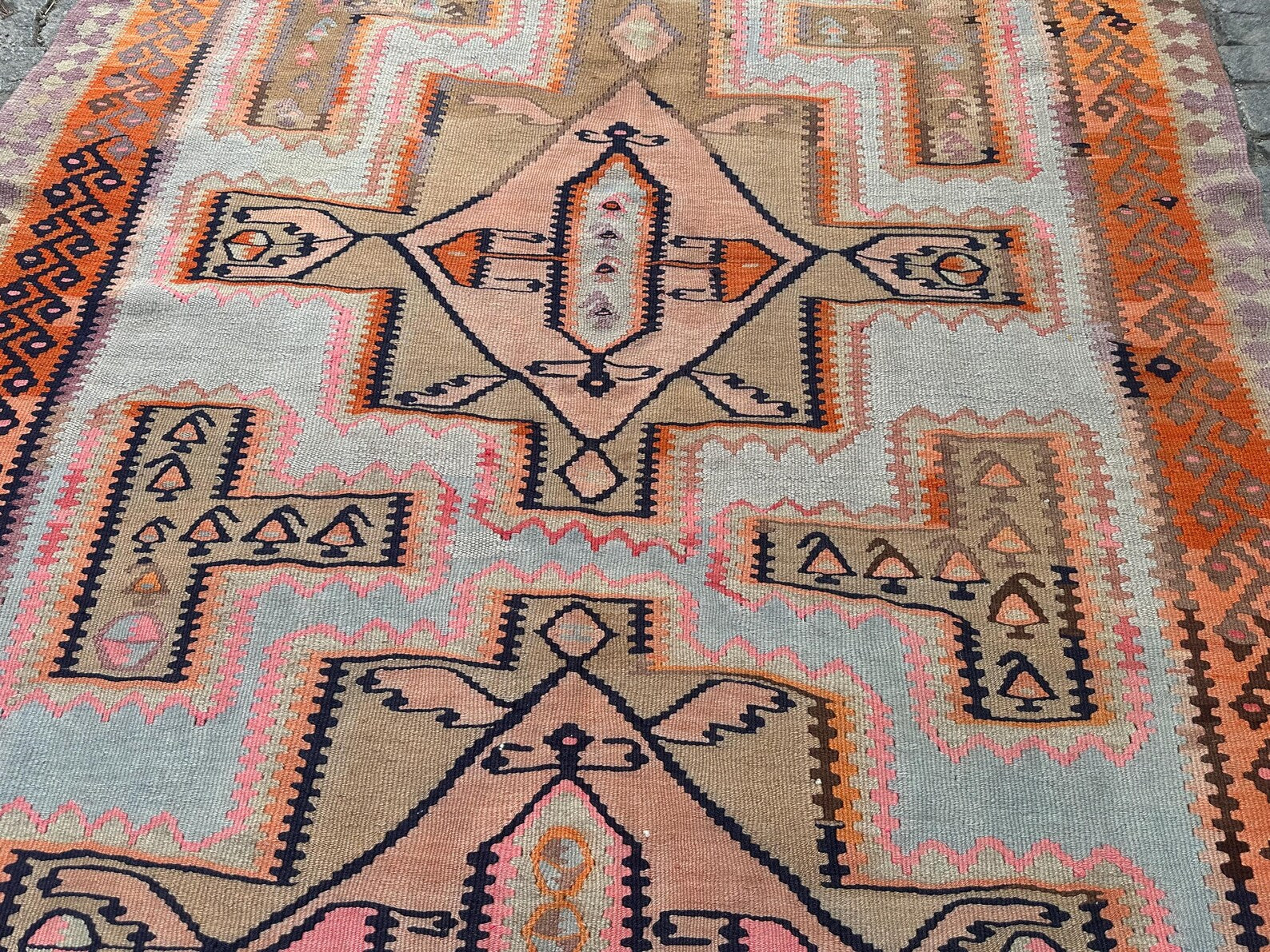 XL Turkish Kilim Accent Area rug 5.4 x 11.8 ft