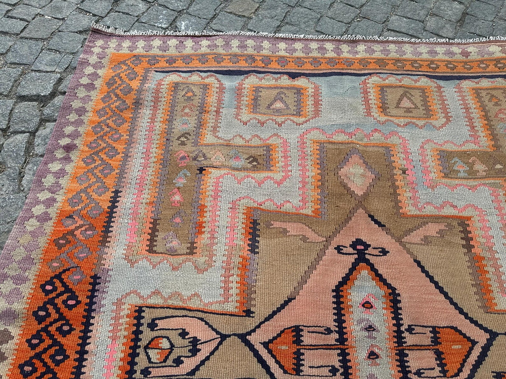 XL Turkish Kilim Accent Area rug 5.4 x 11.8 ft