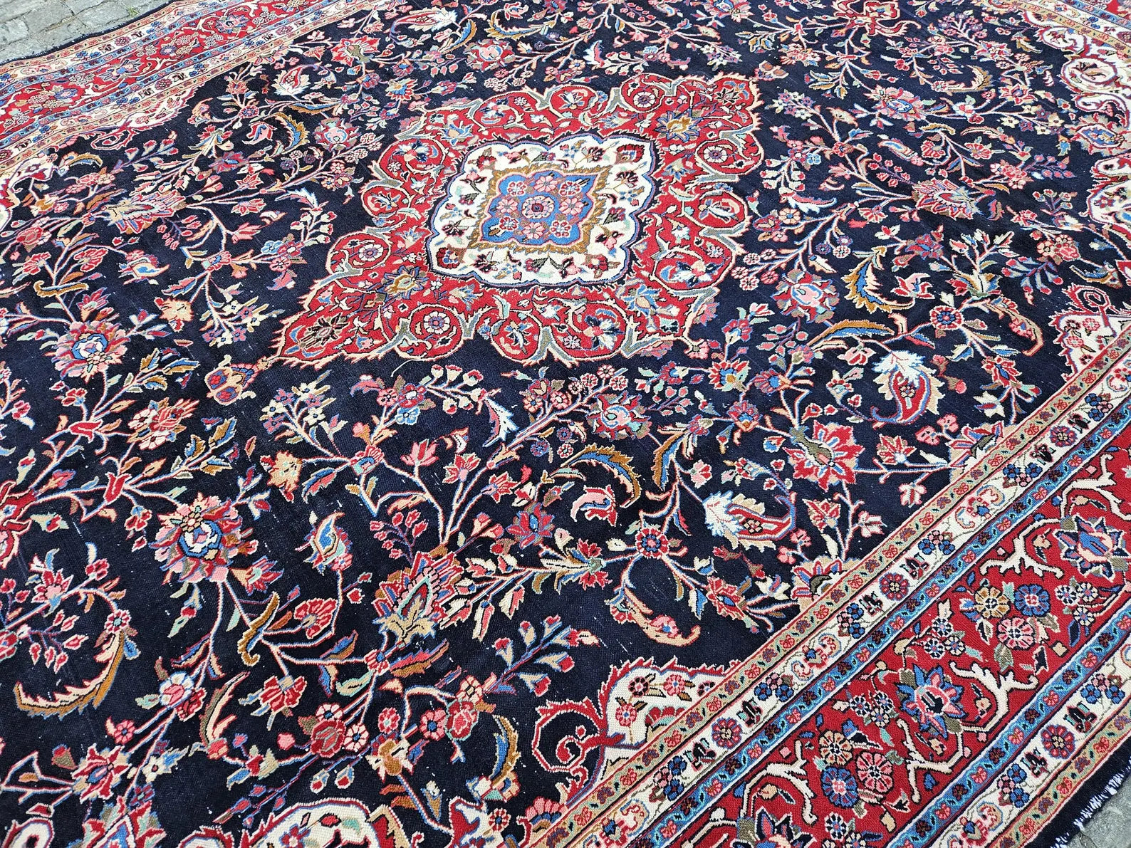 XL Vintage Persian Accent Area Rug 9.8 x 12.5 ft