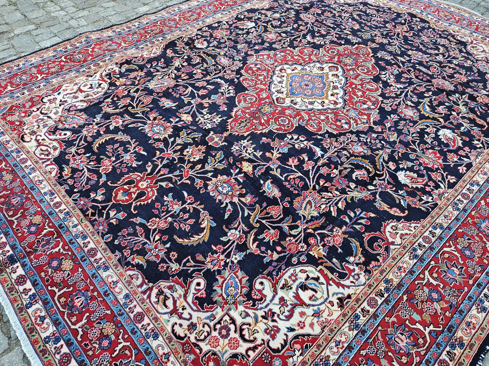 XL Vintage Persian Accent Area Rug 9.8 x 12.5 ft