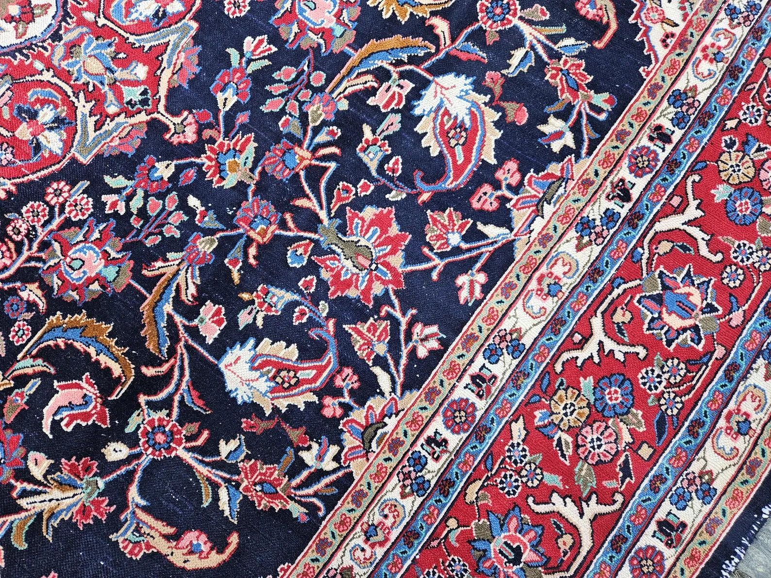 XL Vintage Persian Accent Area Rug 9.8 x 12.5 ft