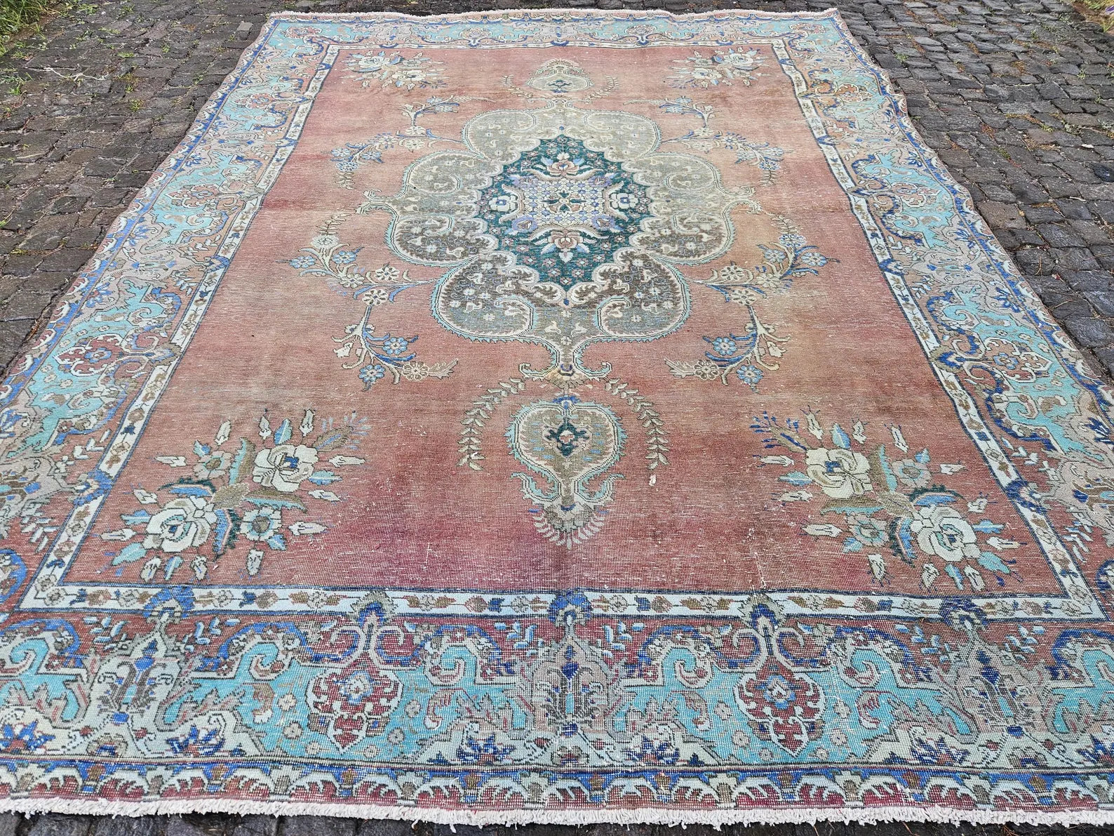 XL Vintage Persian Accent Area Rug 9.8 x 12.8 ft