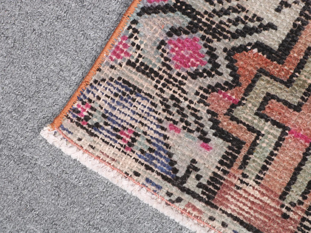 Vintage Turkish Mini Rug 1.1 x 2.9 ft