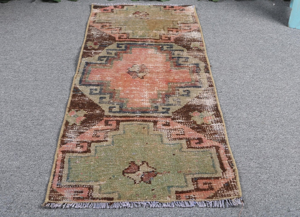 Vintage Turkish Mini Rug 1.2 x 2.9 ft