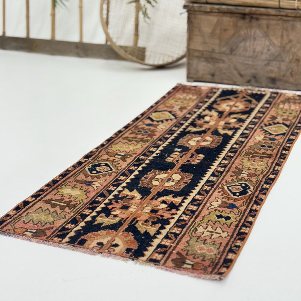 Vintage Turkish Runner Rug 2.1 x 4.7 ft