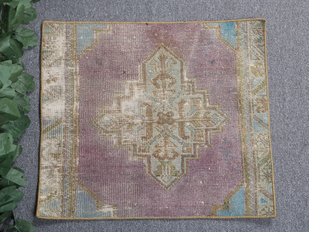 Vintage Turkish Mini Rug 1.6 x 1.8 ft
