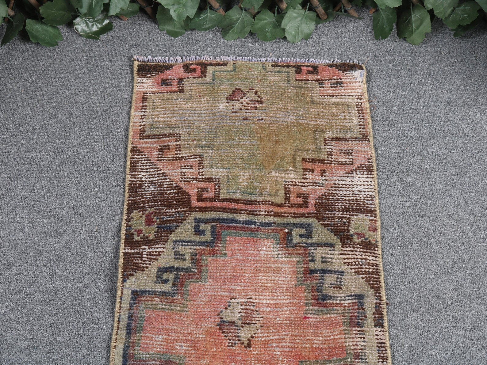 Vintage Turkish Mini Rug 1.2 x 2.9 ft