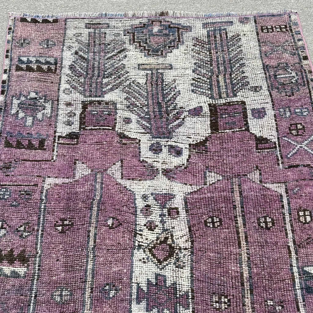 Vintage Turkish Accent Area rug 3.6 x 6.1 ft