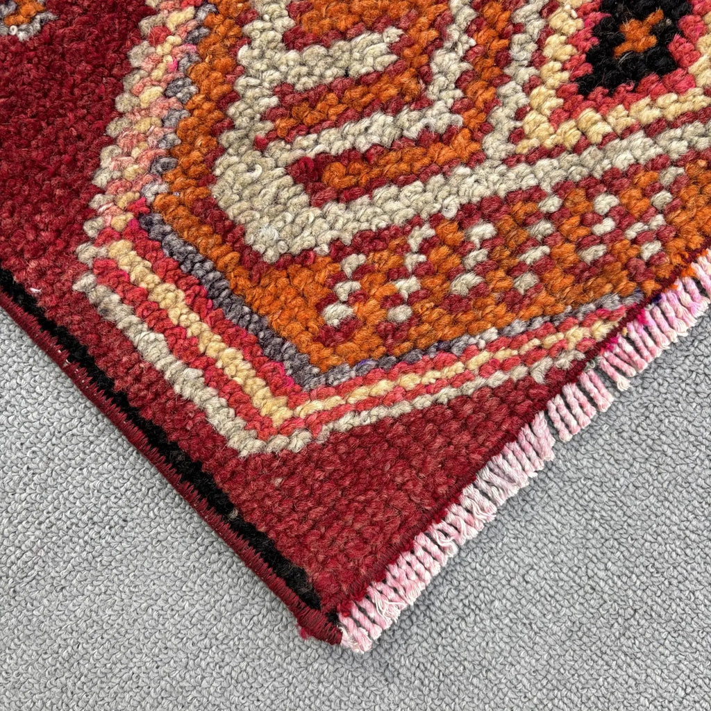 Vintage Turkish Mini Rug 1.3 x 2.8 ft