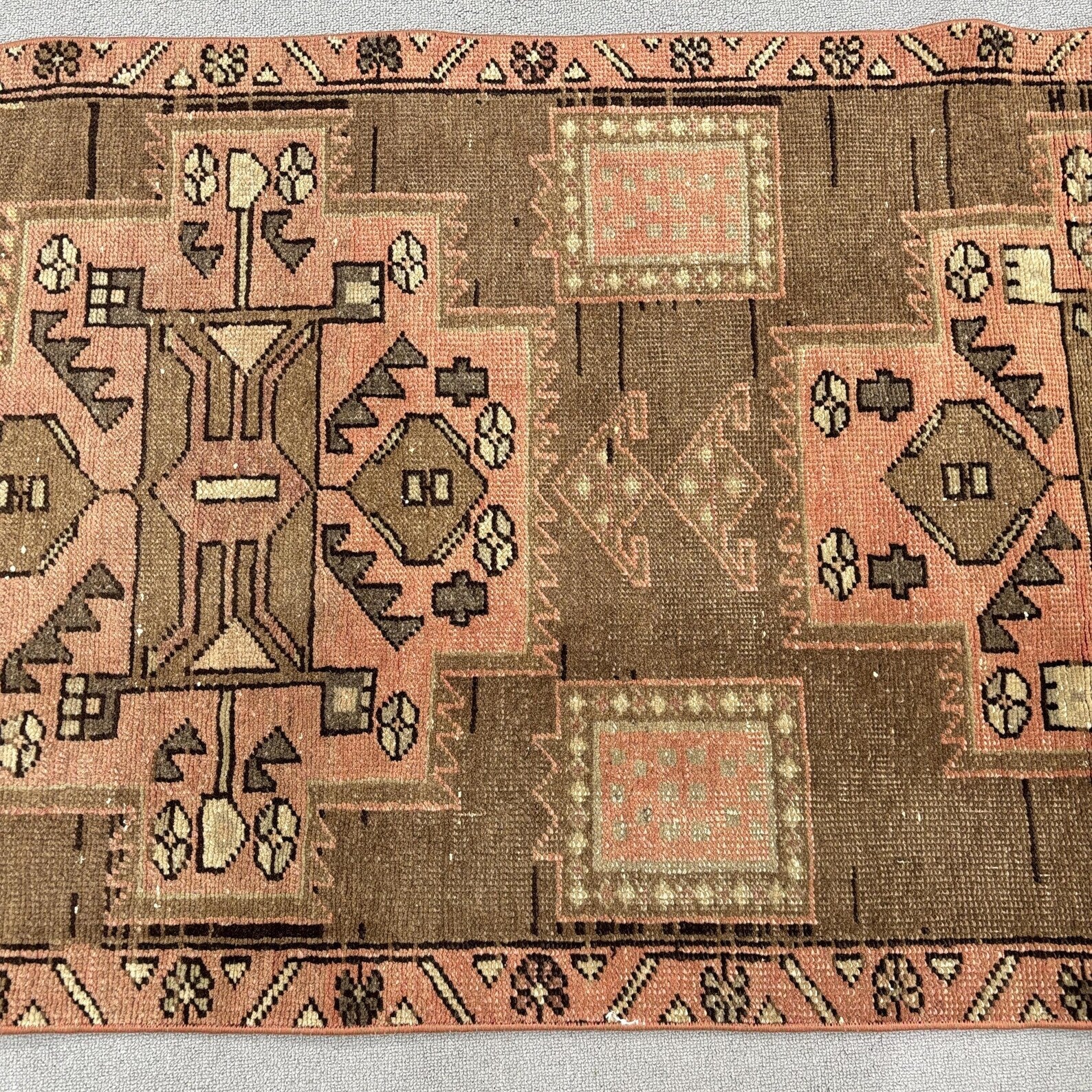 Vintage Turkish Runner Rug 2.6 x 10.4 ft
