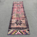 Vintage Turkish Runner Rug 2.6 x 8.7 ft