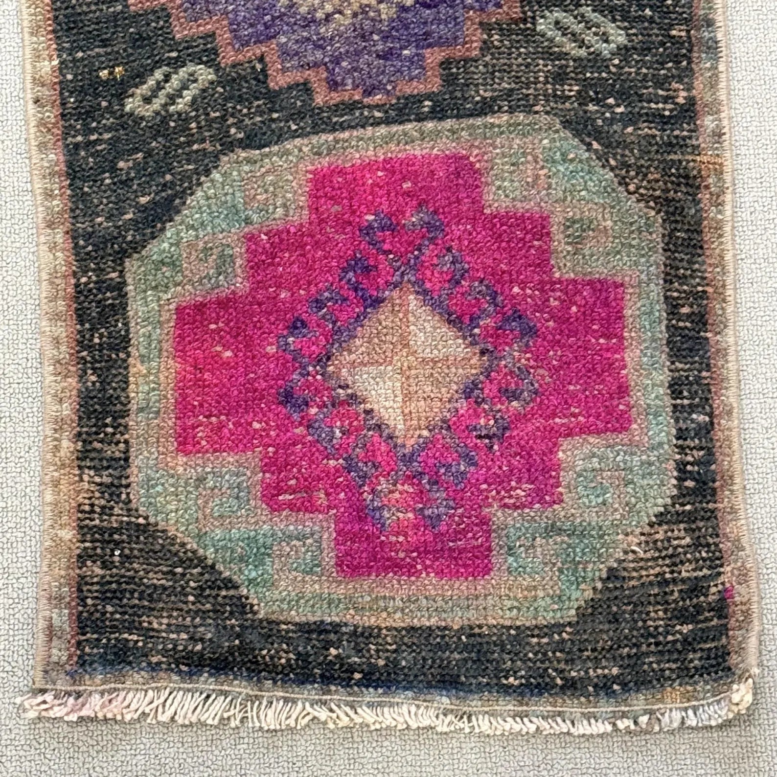 Vintage Turkish Mini Rug 1.2 x 2.5 ft