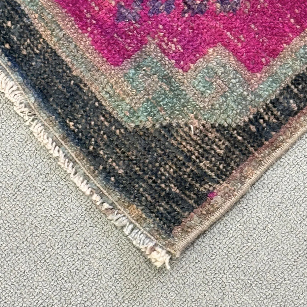 Vintage Turkish Mini Rug 1.2 x 2.5 ft