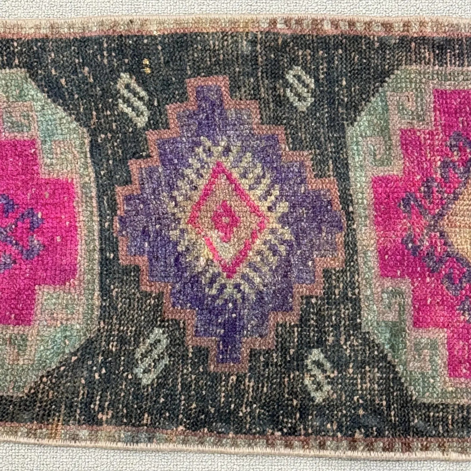 Vintage Turkish Mini Rug 1.2 x 2.5 ft