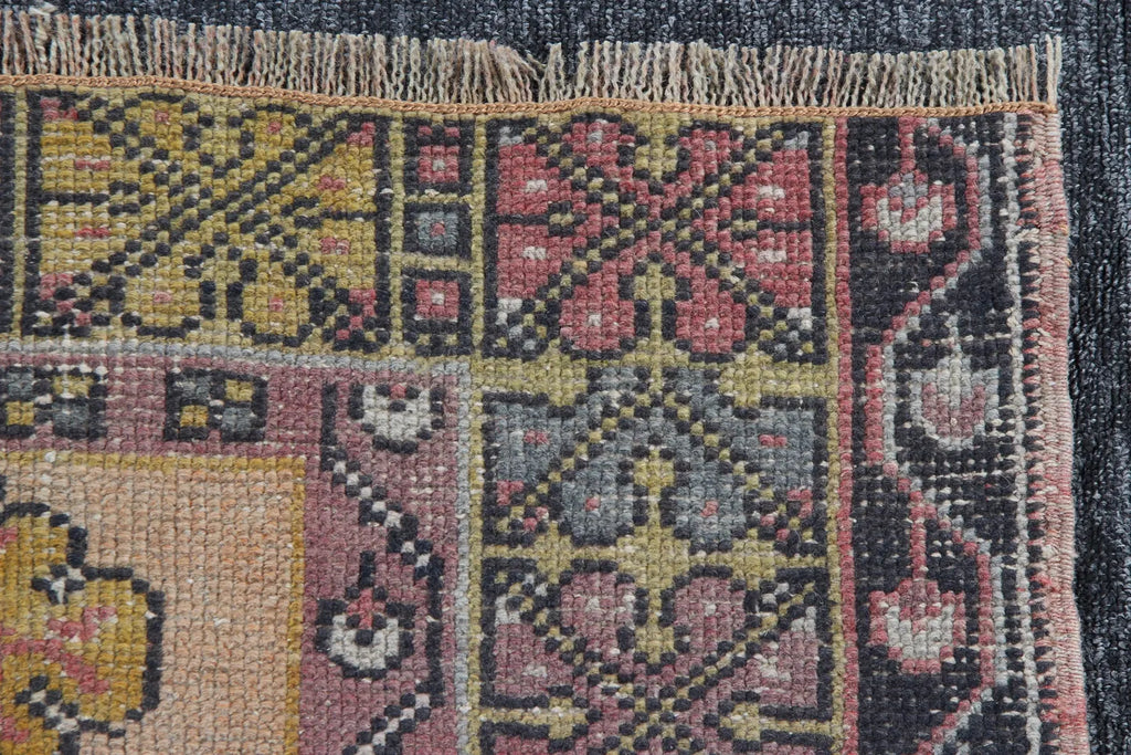Vintage Turkish Accent Area rug 4 x 7.1 ft