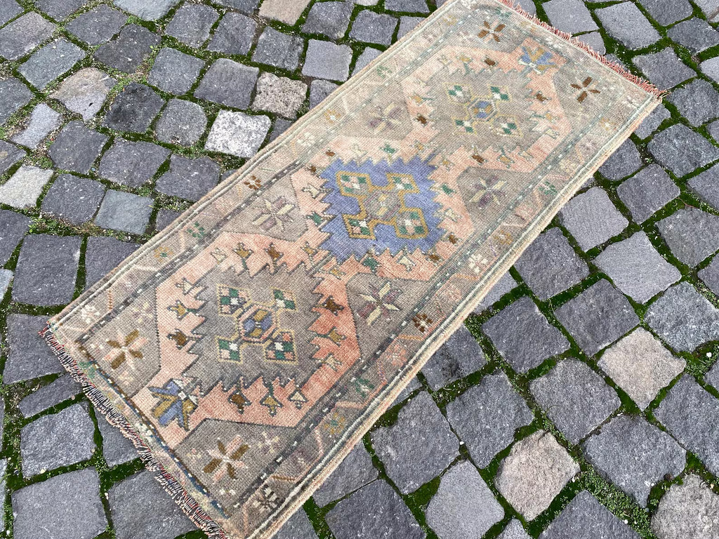 Vintage Turkish Mini Rug 1.7 x 3.5 ft