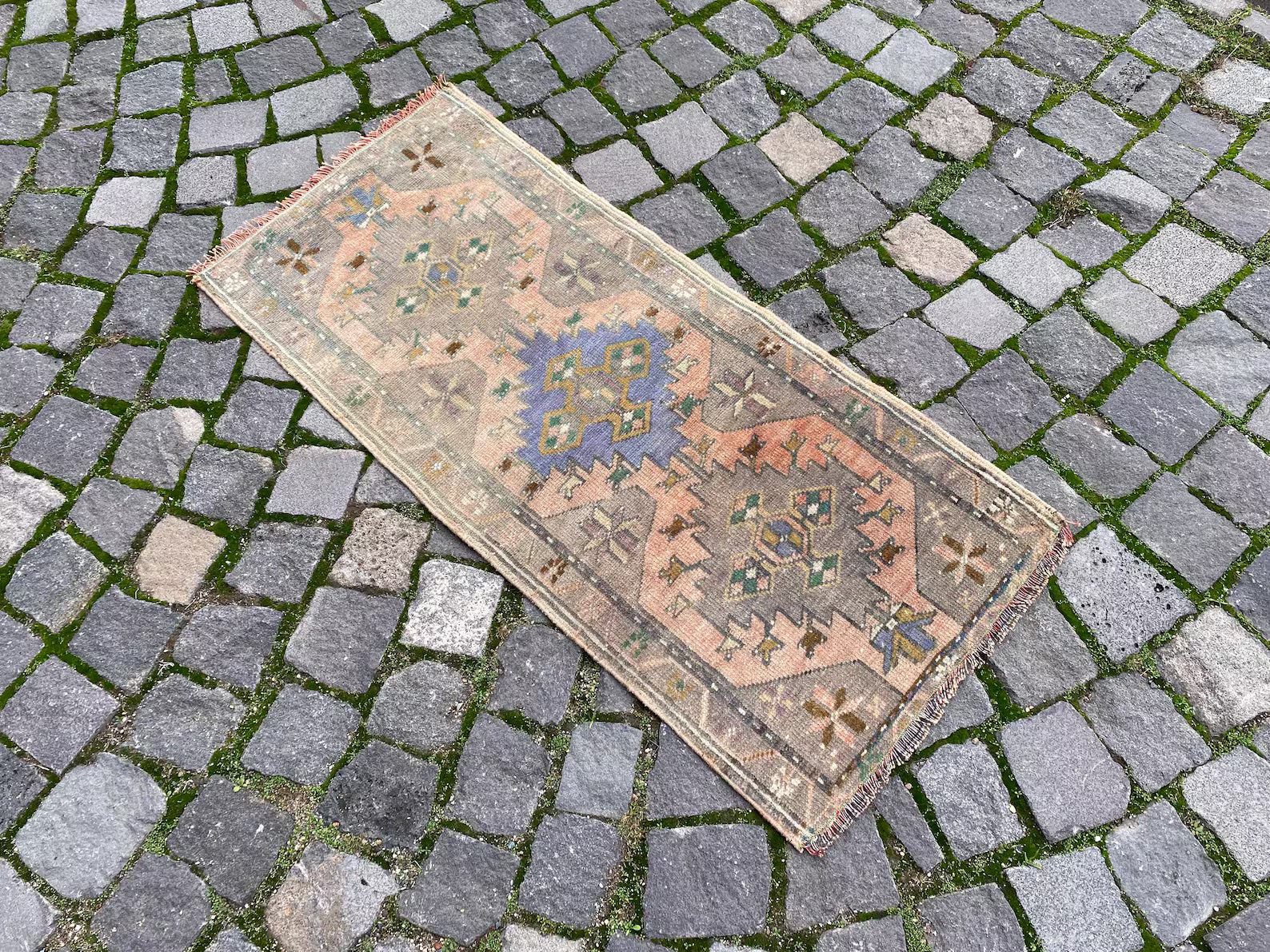 Vintage Turkish Mini Rug 1.7 x 3.5 ft