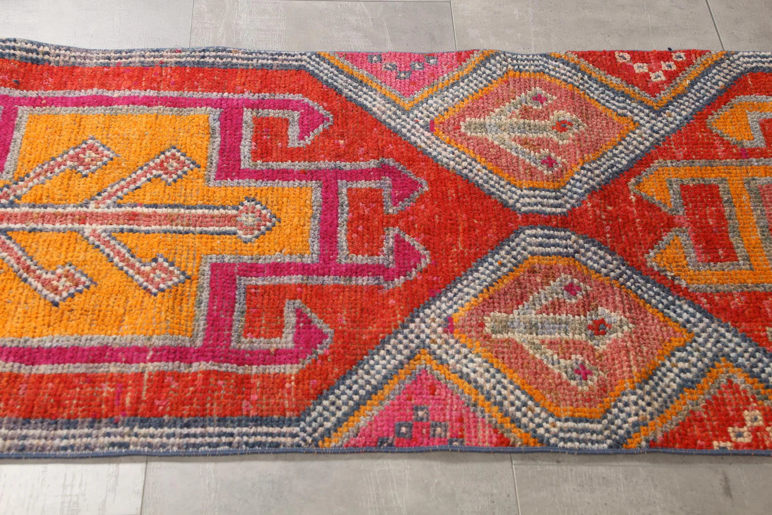 Vintage Turkish Runner Rug 2.9 x 10.9 ft