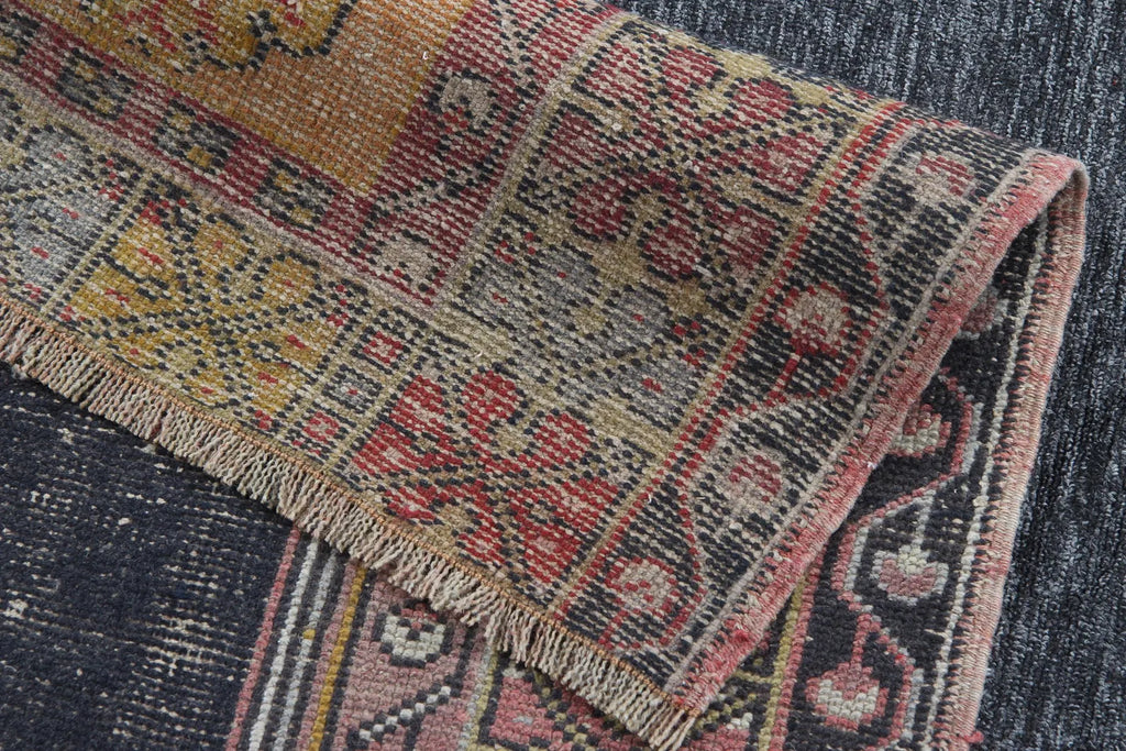 Vintage Turkish Accent Area rug 4 x 7.1 ft
