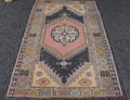 Vintage Turkish Accent Area rug 4 x 7.1 ft
