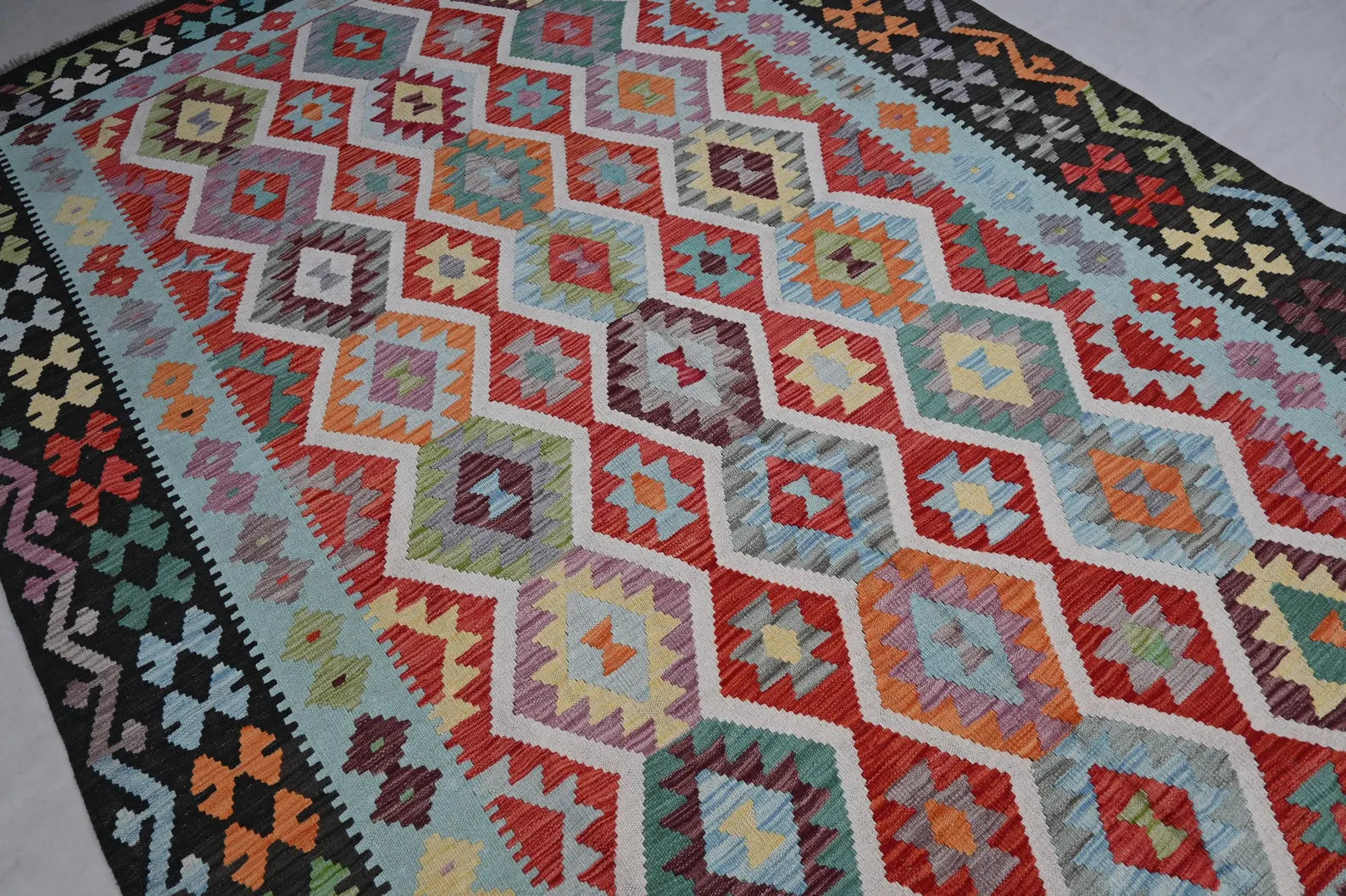 XL Turkish Kilim Accent Area rug 6.9 x 10 ft