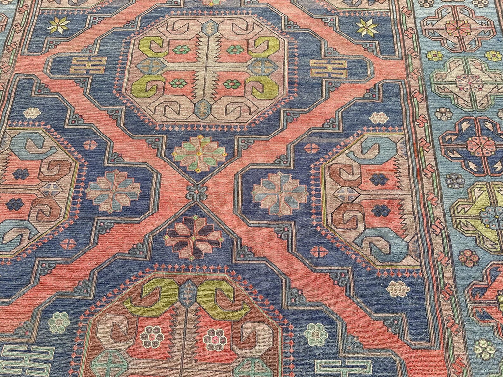 XL Vintage Soumak Accent Area Rug 7.2 x 11.6 ft