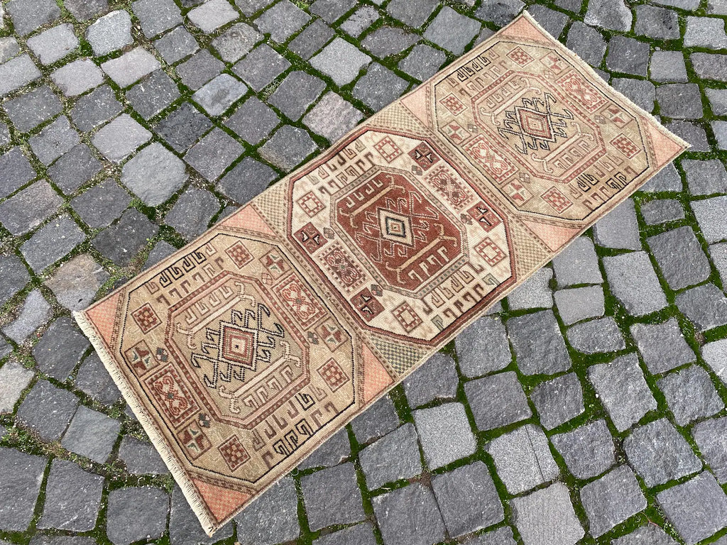 Vintage Turkish Mini Rug 1.7 x 3.1 ft